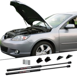 Redline Tuning 21-26002-02 Hood QuickLIFT Plus System Compatible with Mazda Mazda3 5-Door 2004-2009 (All Black Components)