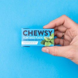 Chewsy Peppermint | Natural + Plastic-Free Chewing Gum | Sugar-Free + Aspartame-Free | 100% Xylitol + Tooth Friendly | Vegan 15g (Pack of 12, 120 Pieces)