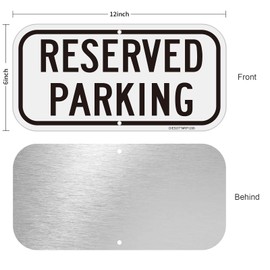 Reserved Parking Signs, 4 Pack 12x6Inch Aluminum Reserved Sign Outdoor, Fade Resistant, UV Protected, Weather, Durable Ink, Easy To Mount
