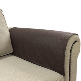 NOYOURS Couch Arm Covers, Anti-Slip Sofa Armrest Cover for Recliner, 2pc Washable Sofa Arm Covers, Dogs Cats Pet Scratch Proof Couch Arm Protectors, Brown, 24x28inch