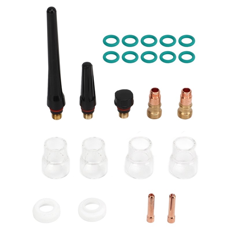 23Pcs TIG Welding Accessory Set Glass Cup Connector Electrode Clamp