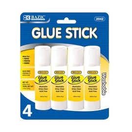 BAZIC 8g / 0.28 Oz. Small Glue Stick (4/Pack)