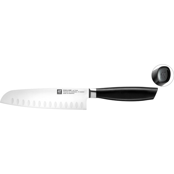 Zwilling All Star Hollow Edge Santoku Knife 7-inch, Razor-Sharp German