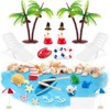 YPLonon Deko-Strandkuchendekoration, 27-teilig, Miniatur-Strandschaften, Hawaiianisch, Sonnenschirm, Kokospalme, Brett, DIY, Zubehör