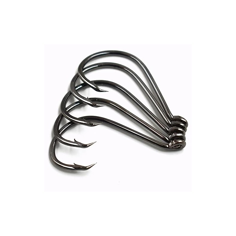 100 Pieces 4#~6/0 7384 High Carbon Steel Up-Turned Octopus Hooks