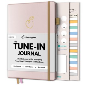 Life & Apples Journal for Women – Guided Mindfulness Journaling Notebook with prompts - for Improved Mental Health, Less Anxiety & Stress, More Positivity & Resilience – A5 Tune-in Rose Gold