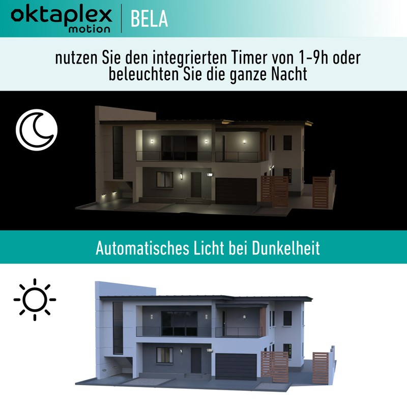 Oktaplex Bela Twilight Switch Outdoor with Off Timer IP65 230