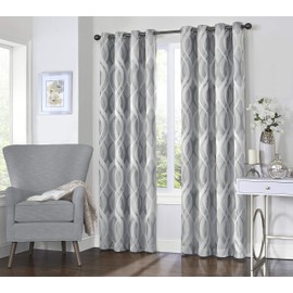 Eclipse Caprese 52" x 95" Insulated Darkening Single Panel Grommet Top Window Treatment Living Room, 52x95, Silver