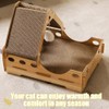 Triangle Cat Claw Sharpener House, Wooden Pet House Suitable for