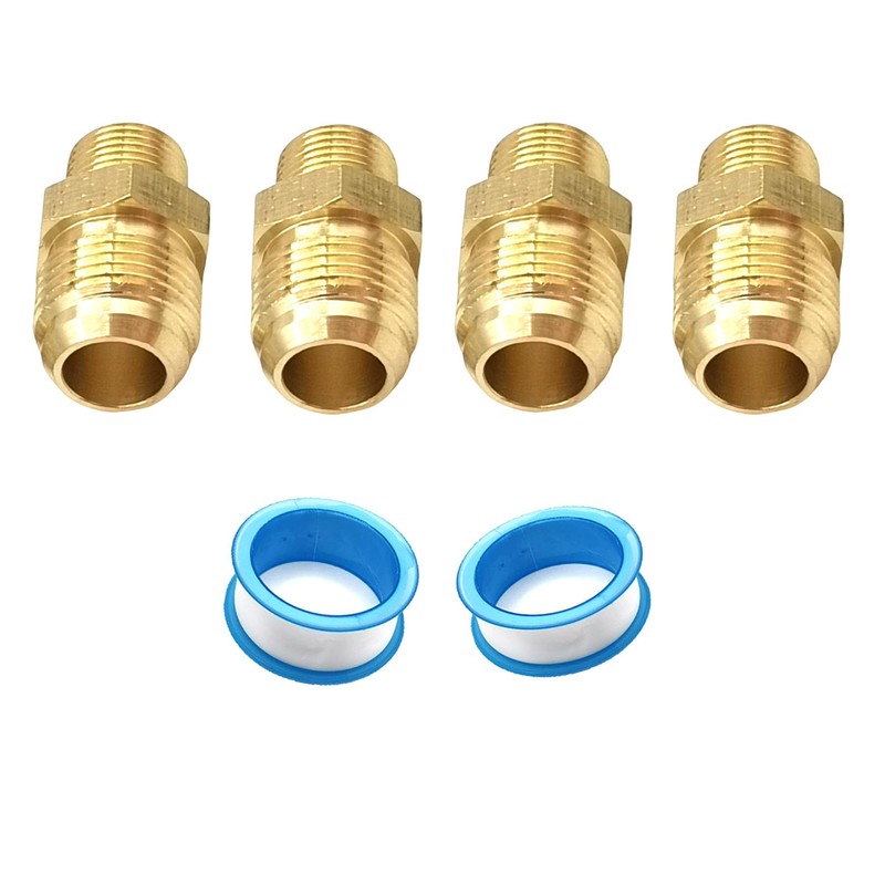 4 Pcs 3/8" NPT x 5/8" Flare Pipe Coupler Couplings,