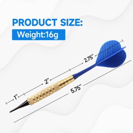 GSE Games & Sports Expert 12 Pcs 16 Grams Plastic Soft Tip Darts for Electronic Dart Board. Plus 60 Free Dart Tips