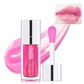 Bluemega Plump Lip Glow Oil Lip Gloss Crystal Jelly Lip Care Oil Aceite Labial Hidratante Pulido Sexy Lip Tinted Lip Plumper Pulido Lápiz Labial Antiadherente, Gran Cabeza de Cepillo