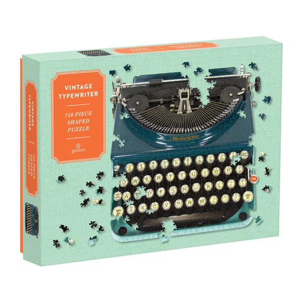 Galison Vintage Typewriter 750 Piece Shaped Jigsaw Puzzle – Fun Indoor Activity, Multicolor
