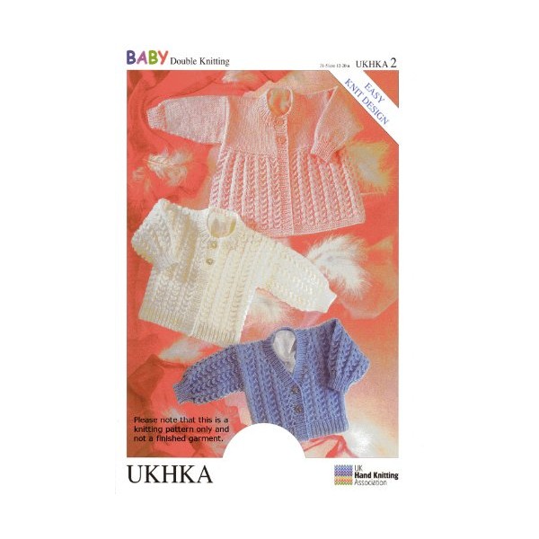 UKHKA 2 Baby Double Knitting DK Pattern For Easy Knit
