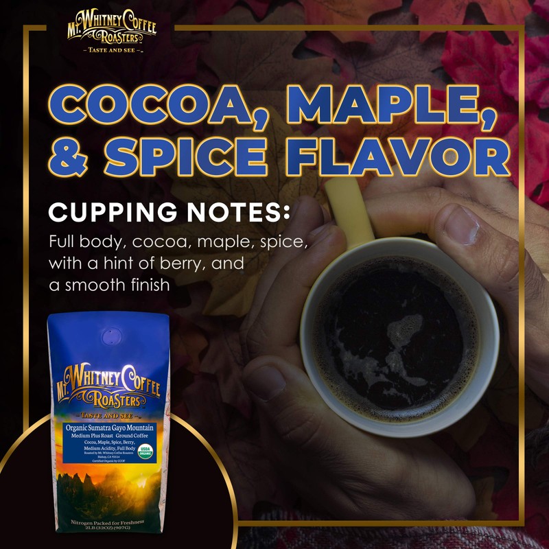 Mt. Whitney Organic Gayo Mountain Sumatra Coffee (Ground, 2 Lb)