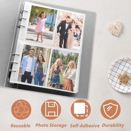 Photocard Binder A5, Pack of 25 Trading Card Sleeves and 1 Numbered Sticker Transparent Sleeves for Photos Cards Scrapbooks (19.5 x 15.6 cm, Anti-Reflex, PP Material) for Trading Cards Family Photos
