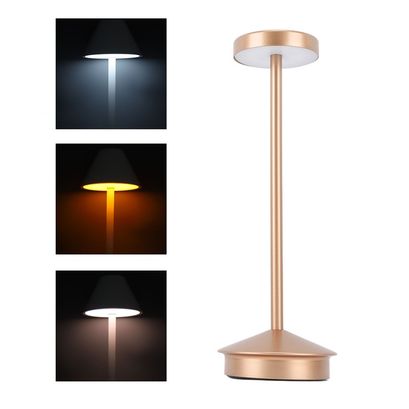 Rechargeable LED Table Lamp 2000mAh Cordless Battery Operated Metal Bedside