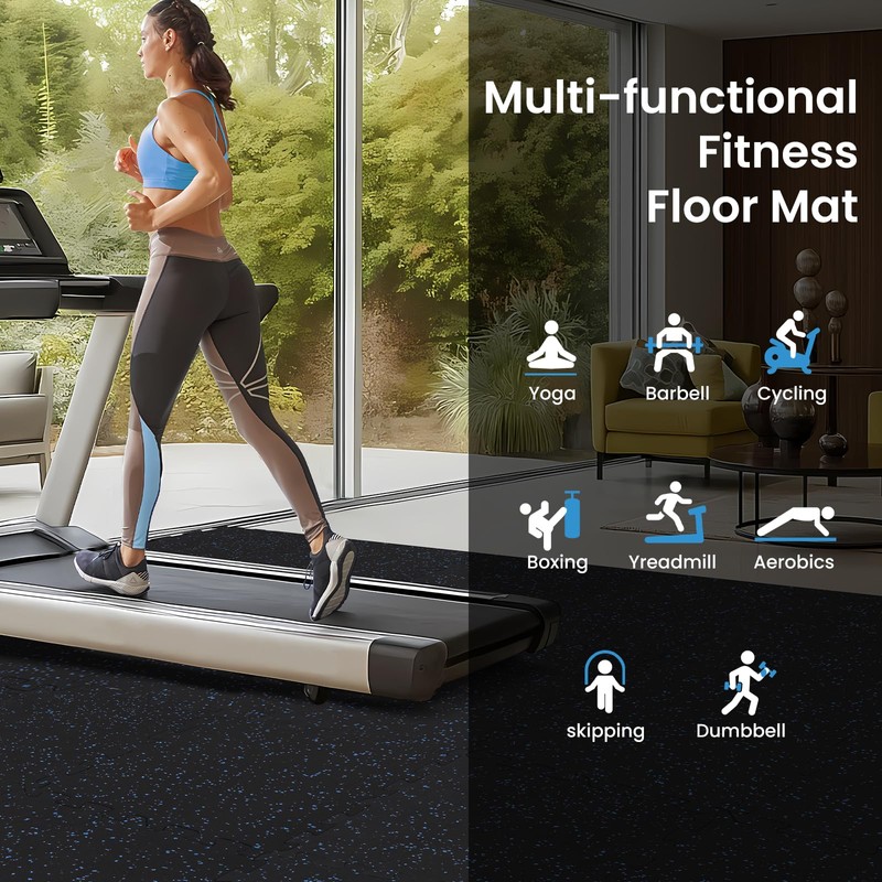Upgraded 100% Rubber Flooring 0.6in Extra Thick - Interlocking Puzzle