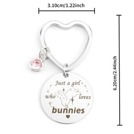 Bunny Gifts for Girls,Rabbit Gifts For Women,Bunny Keyring Keychain,Easter Gift,Rabbit Lover Gifts for Women,Rabbit Gifts for Rabbit Lovers,Rabbit Themed Gifts for Women,Rabbit Animal Keychain