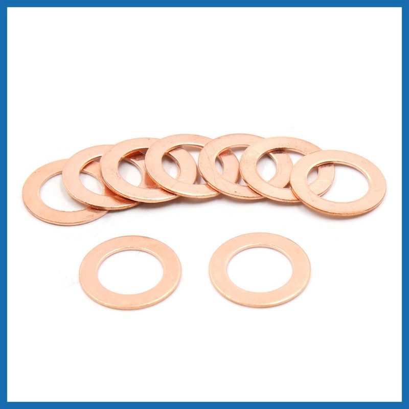 A ABSOPRO 15mm Inner Dia Copper Washers Flat Car Sealing
