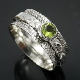 JEWELSTREZORO Gemstone Spinner Ring Men & Women Spinner Ring 925 Sterling Silver Meditation Ring Gift Item Jewellery TSR150, Gemstone Precious metal gemstone, Peridot