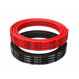 TUOFENG 10 AWG Silicone Wire 10 Feet [5 Feet Black and 5 Feet Red] 10 Gauge Stranded Wire - Ultra Flexible Tinned Copper Wire High Temperature Resistance