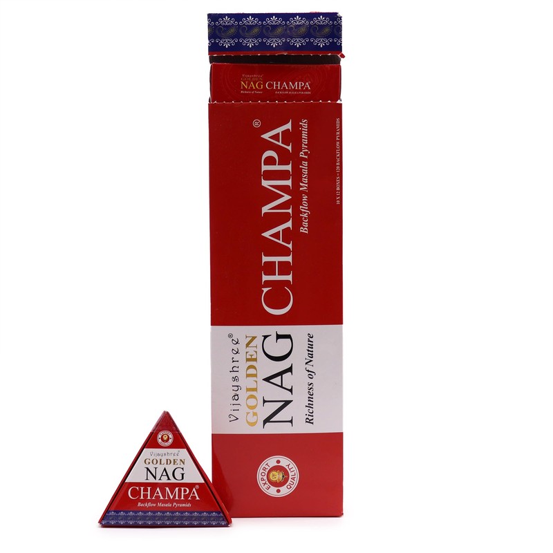 Jumbo Golden Nag - Back Flow Incense Cones (1, Red-