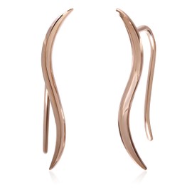 S.Leaf Ear Climbers Earrings for Women Sterling Silver Ear Crawler Cuff Earrings