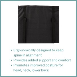McKesson Foam Back Support Cushion for Wheelchairs, Black, 20 in 18 in (W x D), 1 Count