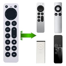 Replacement Remote Control for Apple TV 4K (1st-4th Gen) and HD Models A2169, A1842, A1625, A1427, A1469, A1378, A1218 – Features Power and TV Control Functions