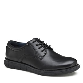 Johnston & Murphy Big Kid Holden Plain Toe Boys Dress Casual Lace-Up Shoe, Black Full Grain, 13