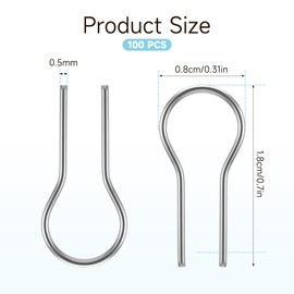 100 PCS High Temperature Nichrome Wire Jump Rings, R Shaped Nichrome Hanger Hooks for Ceramic Ornaments Nichromes Hooks, Nichromes Wire for Hobbyists DIY Pendant Ceramic Ornaments Fusing in Glass