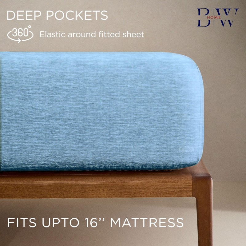 Briarwood Home 100% Cotton Heather Printed Flannel Sheet Set 4