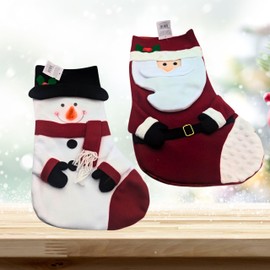 Christmas Stocking - 3d Festive 18" Large Christmas Stockings Snowman Santa Xmas Stockings For Kids Women Men Xmas Decorations Stockings Gifts Holding Set For Christmas Tree Family Holiday Party