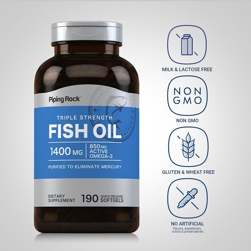 Piping Rock Fish Oil Omega 3 Supplement | 1400 mg