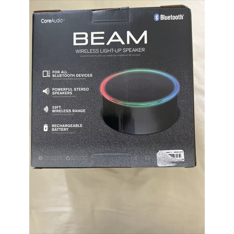 Core Audio Beam Wireless Light-Up Speaker NEW
