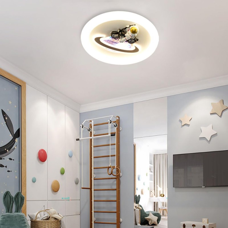 Skyblaze Astronaut Light Fixture, Round Ceiling Fixture for Kids Room,