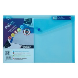 Snopake Foolscap Classic Blue Polyfile Popper Wallet [Pack of 5] Popper Wallet with Index Tab and Press Stud Closure [11151x]