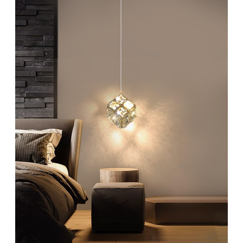 dolria Modern Crystal Chandeliers 1-Lights Pendant Lights for Kitchen Island