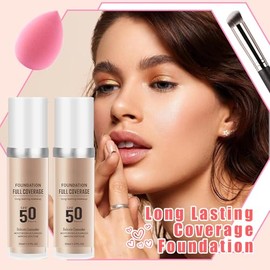 Set Bases Maquillaje Color Natural Brocha Esponja Fps Control Grasa Cobertura Total Corrector Hidratante Impecable Todo Tipo Piel