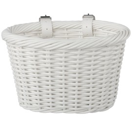 AVASTA Woven Mini Children's Bicycle Basket for 12 14 16 Inch Girls Boys Bicycle, Kids Bicycle Accessories, Size S, White