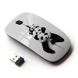 KOOLmouse [ Optical 2.4G Wireless Mouse [ Panda Bears Bamboo Black White Baby Cute ]