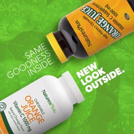 NaturesPlus Orange Juice Vitamin C 1000 mg Chewable Tablets, 60 Servings