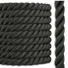 Black Polyester Combo Rope | Outdoor Rope | Deck Rope Railing | Black Rope Handrail | 2 inch x 25 feet