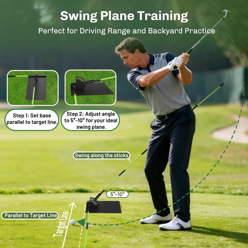 Feroca Upgraded Golf Alignment Stick Holder with Anti-Tip Base, Golf