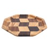 Grid Pattern Wood Plate Fruit Dishes Holder Tea Tray Dessert