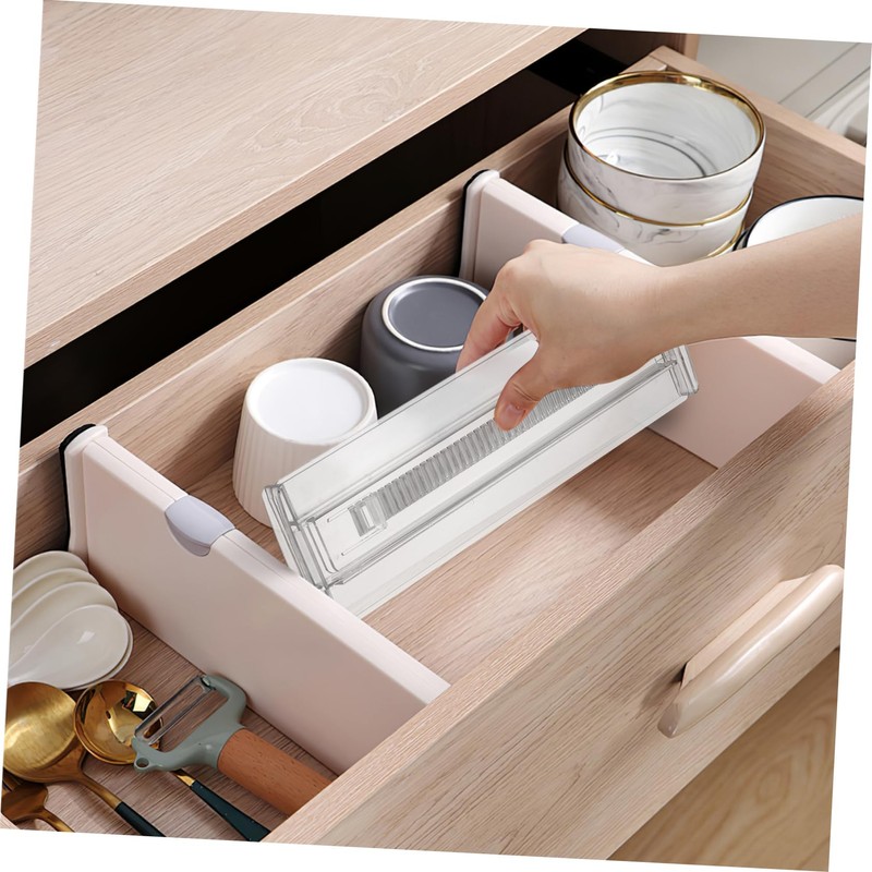 SHINEOFI 6 Pcs Expandable Clear Drawer Dividers Adjustable Organizers for