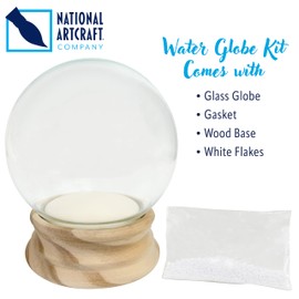 National Artcraft® 4" Water Globe Kit with Unfinished Birch Wood Base and Snow Flakes (Pkg/3)