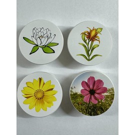 Steckel Decorative DS-483 "Flower Mix" Decorative Sockets Cover Dust Protection Lid Socket Cover for Clean Schuko Sockets Power Strips Cable Reel Splash Guard Pack of 4