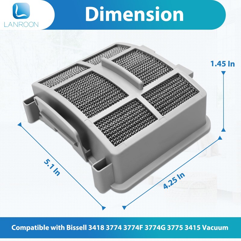 LANROON 3418 3402 3774F Filters for Bissell SurfaceSense 3418 3415